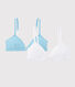 Girls' Silver Spotted Organic Cotton and Elastane Bras - 2-Pack