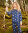 Children's Unisex Mushroom Patterned Fleece Pyjamas MEDIEVAL blue/MULTICO white