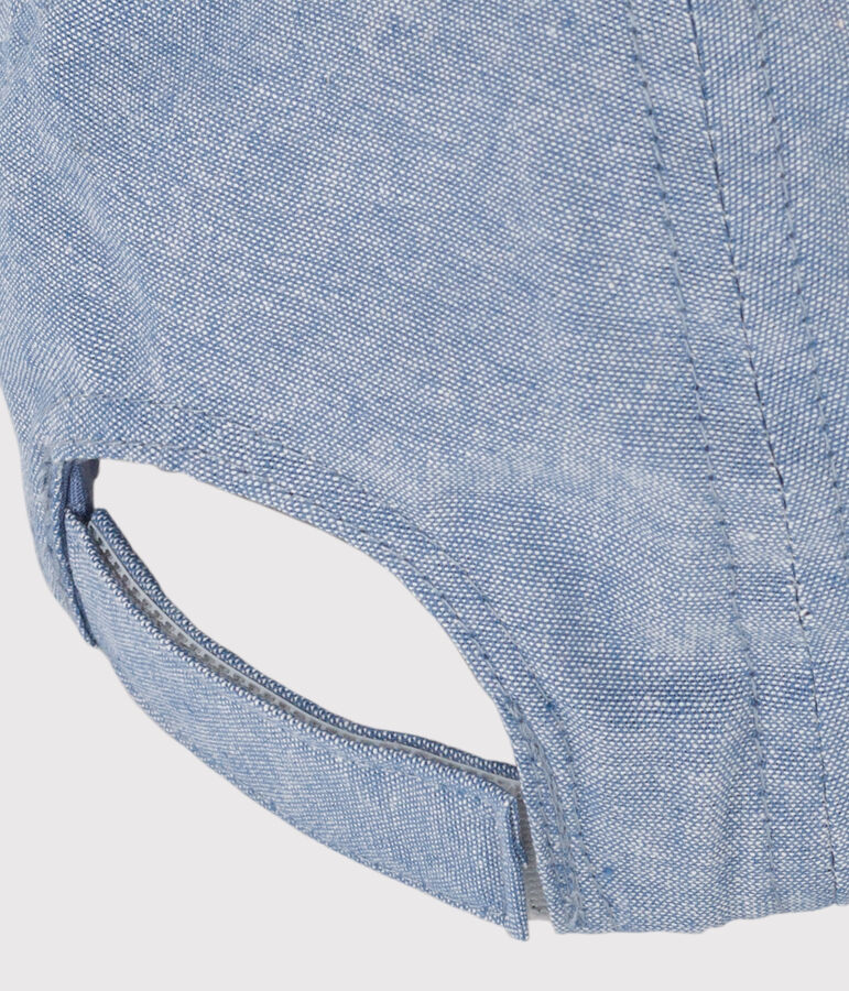 Babies' Denim Petit Bateau Family Cap blue
