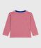 Children's long-sleeved stripy cotton T-shirt POMPEI red/MILK