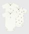 Pack of babies' short-sleeved printed cotton wrapover bodies variante 1