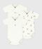 Pack of babies' short-sleeved printed cotton wrapover bodies multicolor