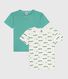 Pack of children's short-sleeved printed cotton T-shirts