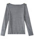 Women's striped linen long-sleeve tee