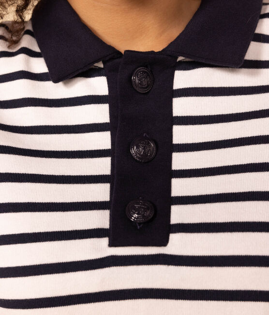 Women's Breton Cotton Top MARSHMALLOW white/SMOKING blue