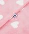 Babies' onesie in heart-print fleece pink/white