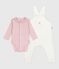 Babies' dungarees in plain cotton with stylish details MILK /JOLI