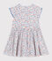 Children's short-sleeved floral cotton dress MARSHMALLOW white/MULTICO white
