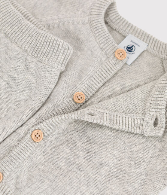 Babies' Wool/Cotton Knit Clothing - 2-Piece Set BELUGA CHINE grey