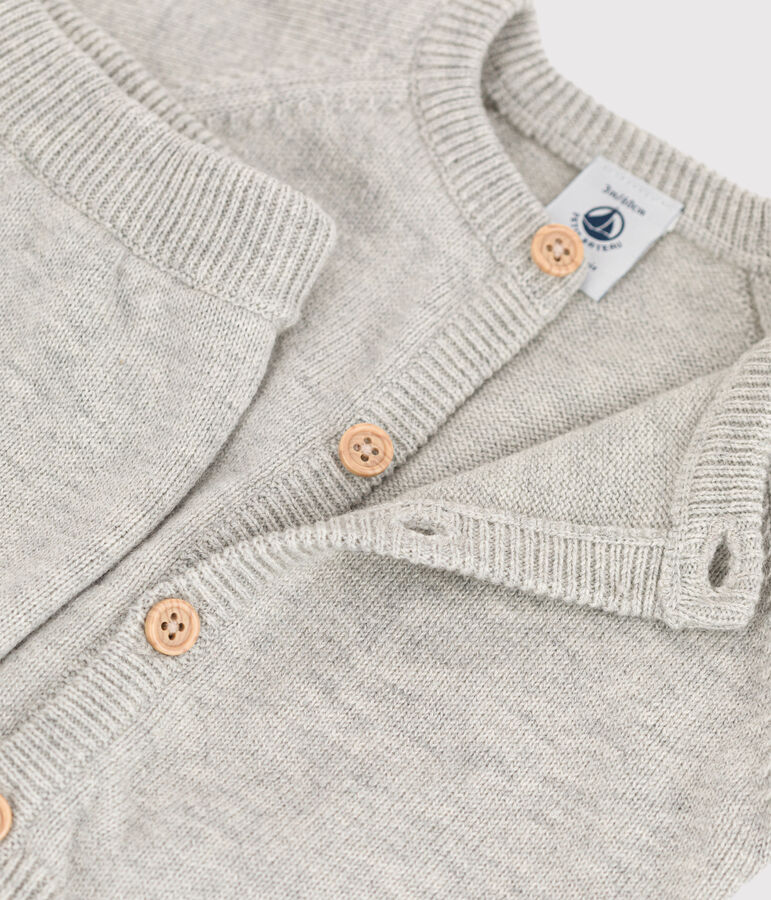 Babies' Wool/Cotton Knit Clothing - 2-Piece Set grey