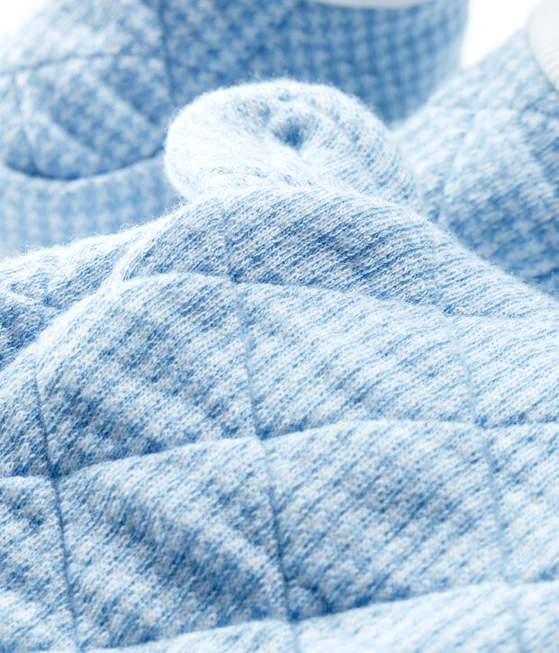 Baby Boys' Bonnet and Bootees Set in Quilted Tube Knit multicolor