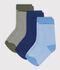 Babies' pinstripe cotton socks - 3-Pack multicolor