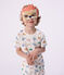 Children's short mask print cotton fancy dress pyjamas MARSHMALLOW white/MULTICO white