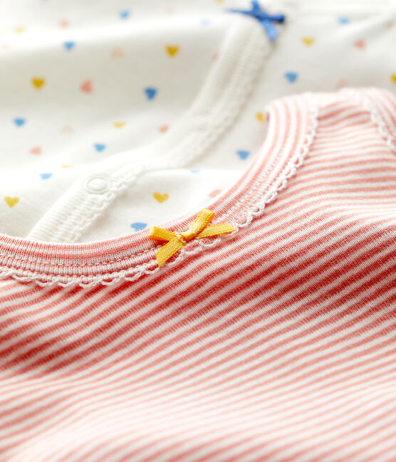 Babies' Heart Patterned Organic Cotton Playsuit - 2-Pack variante 1