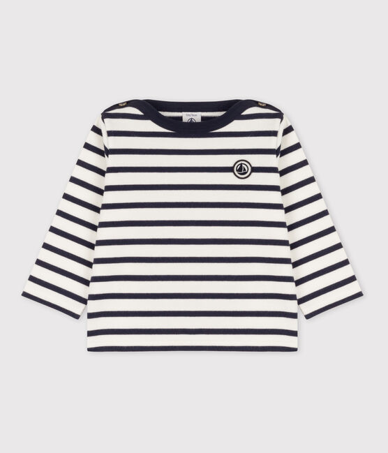 Baby's iconic sailor top MARSHMALLOW white/SMOKING blue