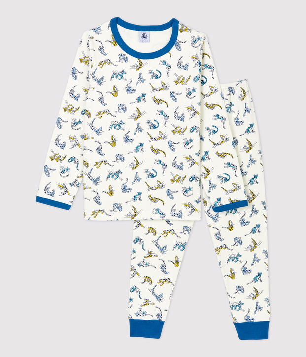 Boys' Panther Organic Cotton Knit Pyjamas white/multicolor