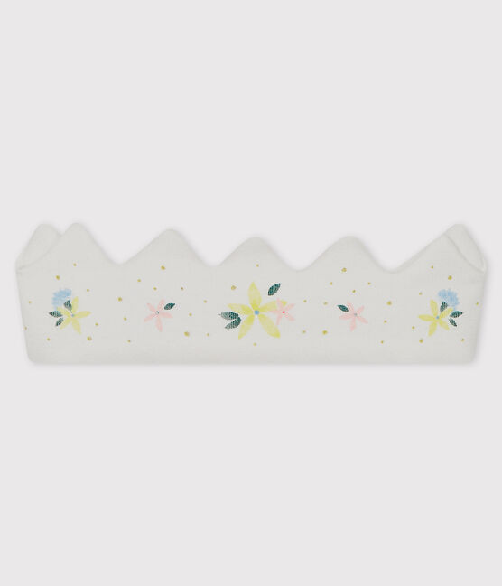 Baby Girls' Rib Knit Crown MARSHMALLOW white