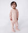 Babies' velour pyjamas with a collar SALINE pink