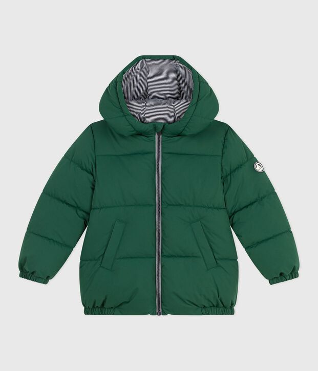 Children's plain puffer jacket green