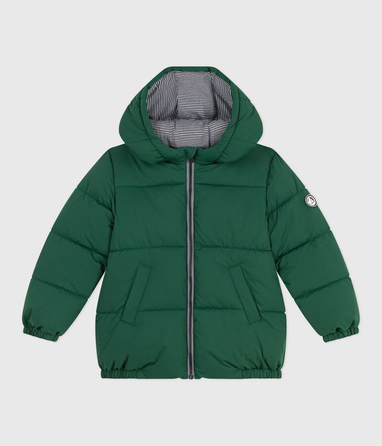 Children's plain puffer jacket green