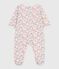 Babies' floral-print velour pyjamas MARSHMALLOW white/MULTICO white