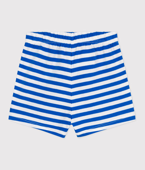 Babies stripy cotton shorts PORCELANA blue/MARSHMALLOW