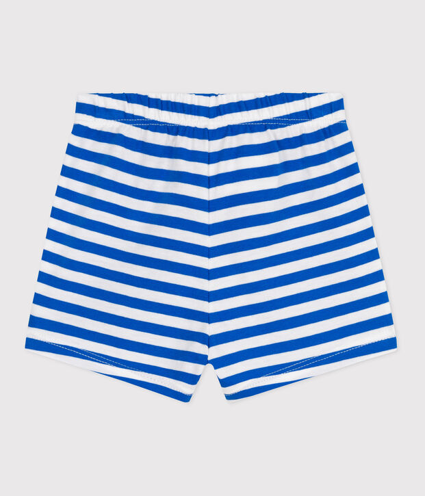 Babies stripy cotton shorts blue/white