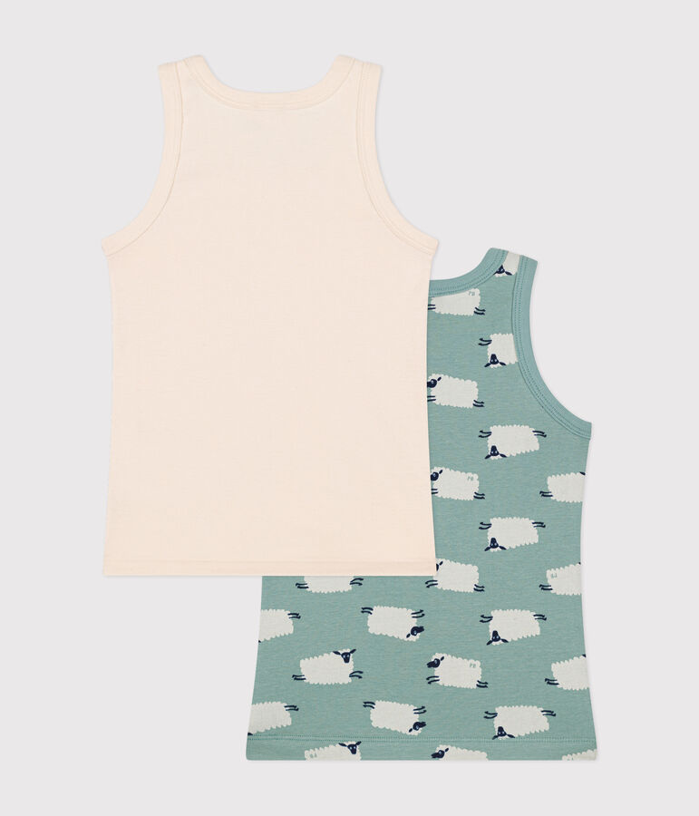 Children's cotton sheep vest tops - 2-Pack multicolor