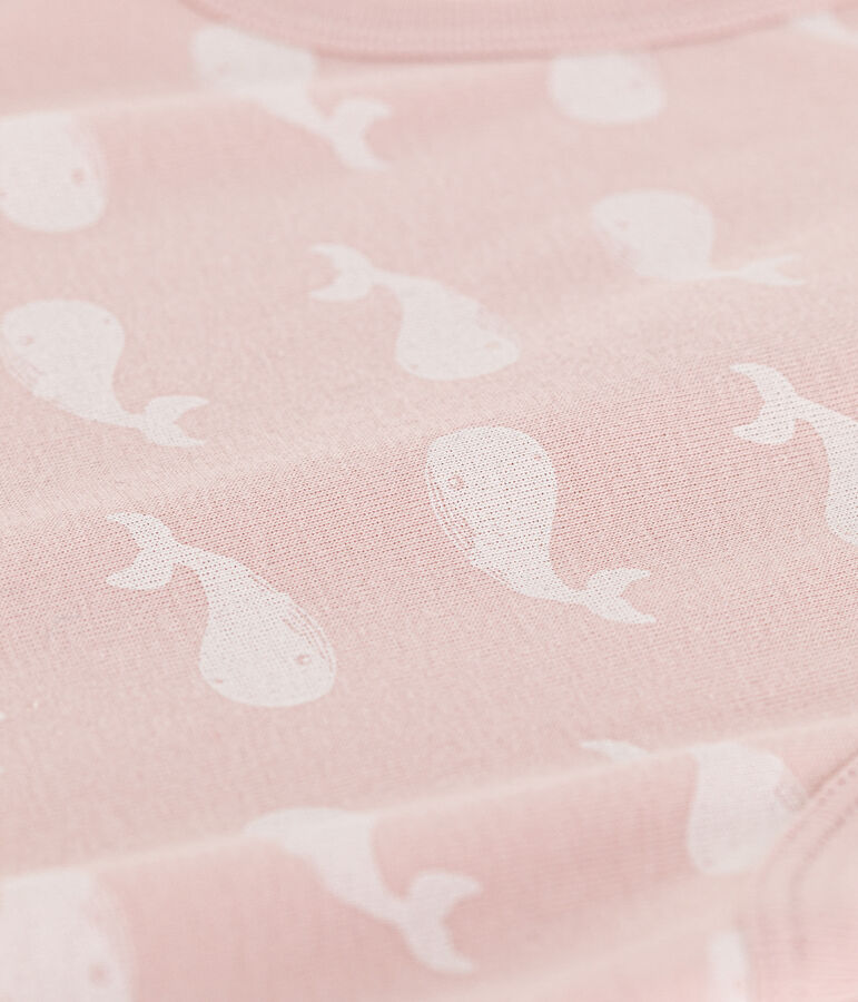 Babies' Cotton Pink Whale Playsuit pink/white