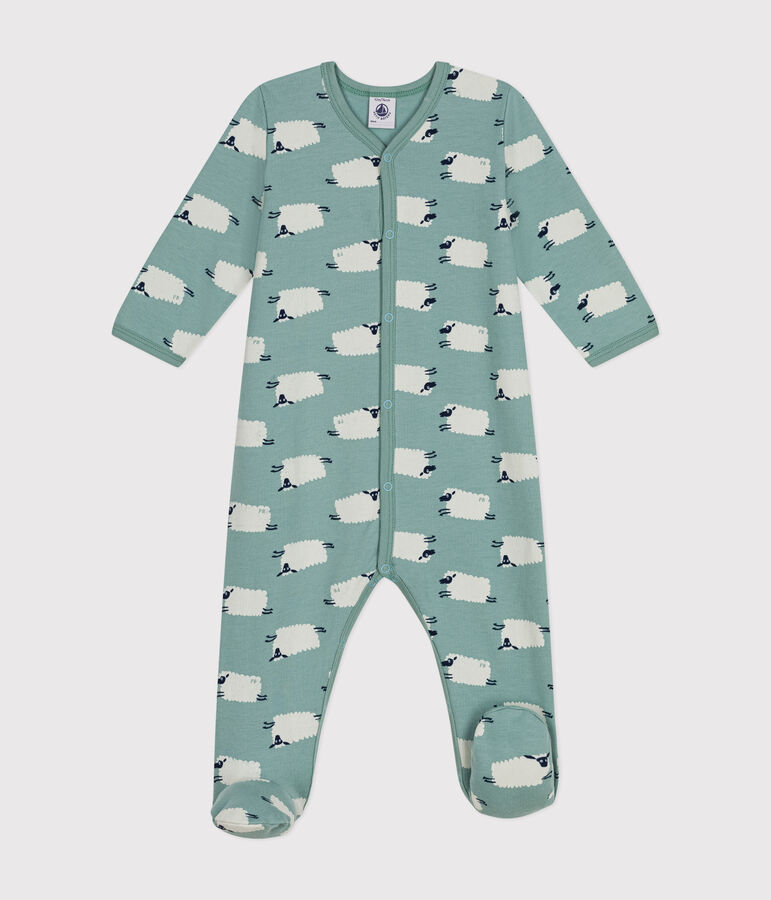 Babies' brushed fleece forest print pyjamas green/multicolor