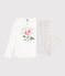 Children's floral print cotton pyjamas MARSHMALLOW white/MULTICO white