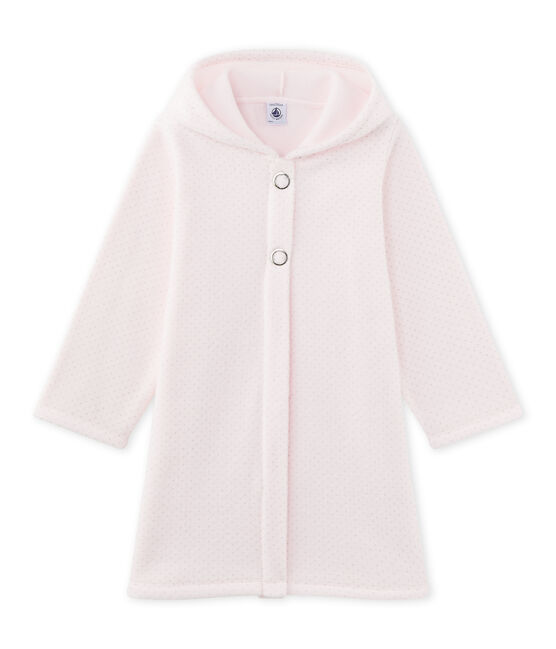 Little girl's housecoat VIENNE pink/MISTIGRI grey