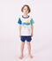 Children's short cotton pyjamas MARSHMALLOW white/MULTICO white