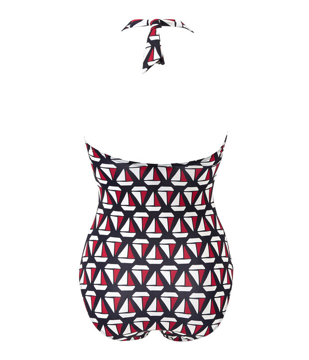 Women's printed one-piece swimsuit blue/multicolor