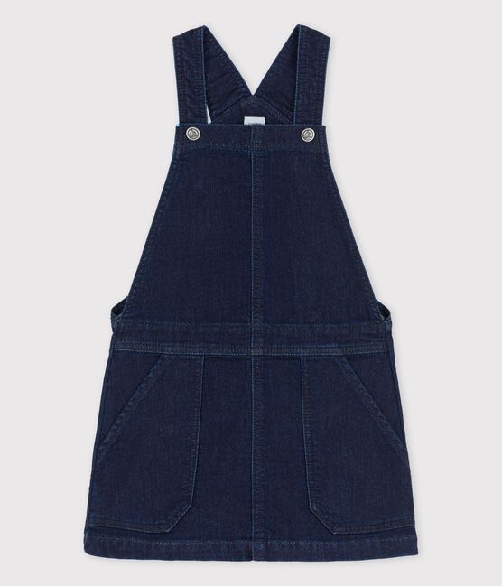 Girls' Denim Dungaree Dress DENIM BLEU FONCE blue