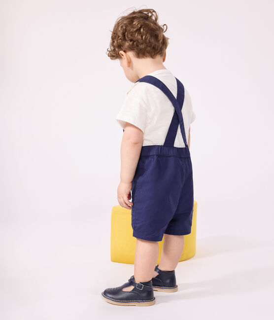 Babies' Serge Dungaree Shorts MEDIEVAL blue