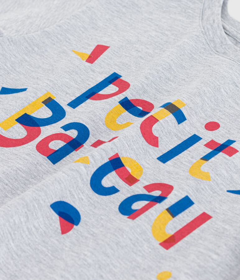 Children's short-sleeved printed T-shirt grey