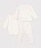 Babies' outfit in cotton with flowers printed on the collar Ecru/multicolor