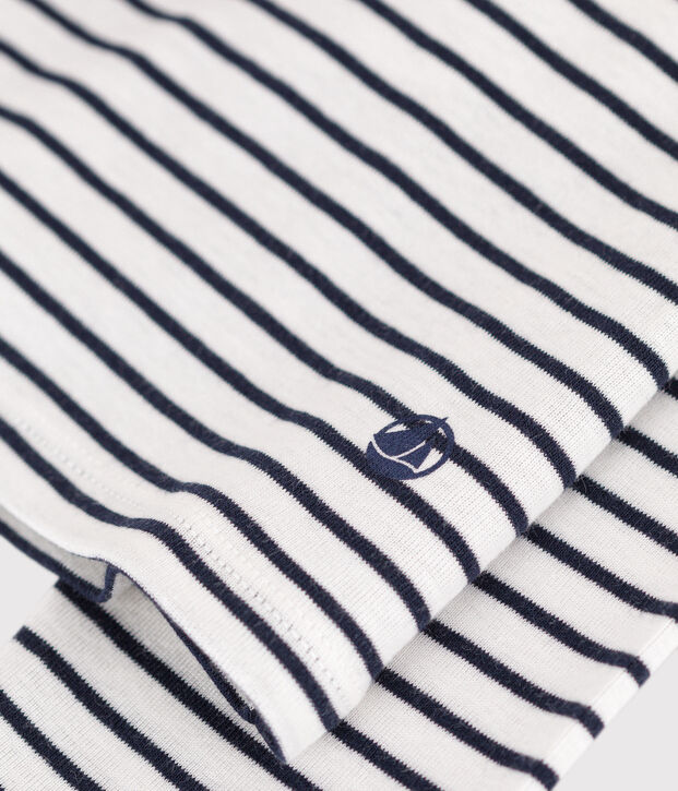 Women's ICONIC cotton polo neck T-shirt white/blue