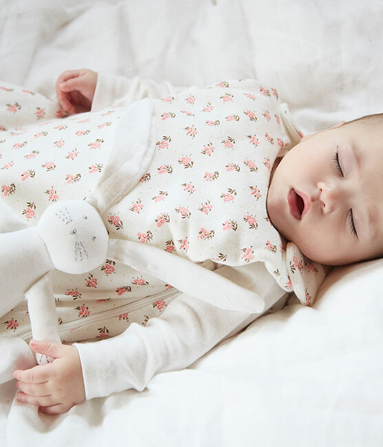 Babies' Velour Sleeping Bag MARSHMALLOW white/MULTICO white