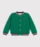 Boys' varsity jacket in fleece and sherpa JARDIN green