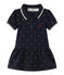 Baby girl's short-sleeved dress SMOKING blue/FETA white