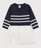 Babies' Wool/Cotton Dress SMOKING blue/MARSHMALLOW white