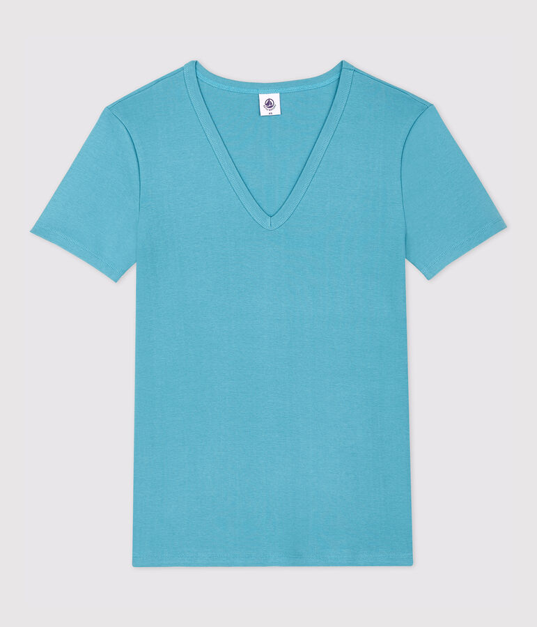 Women's Iconic V-Neck Cotton T-Shirt blue