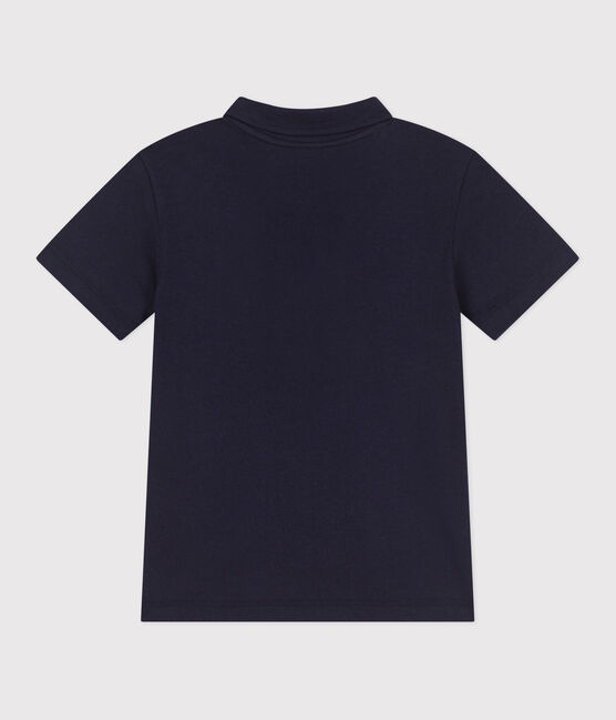Children's plain short-sleeved cotton polo shirt SMOKING blue