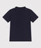 Children's plain short-sleeved cotton polo shirt SMOKING blue