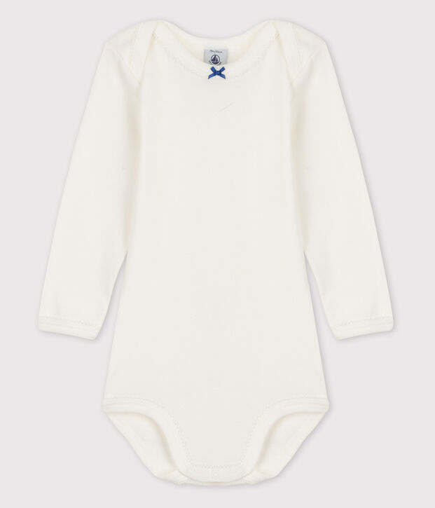 Baby Girls' Long-Sleeved Bodysuit white
