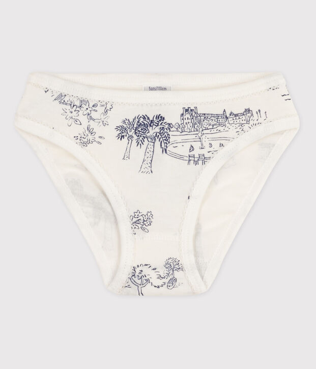 Girls' Cotton Briefs white/blue