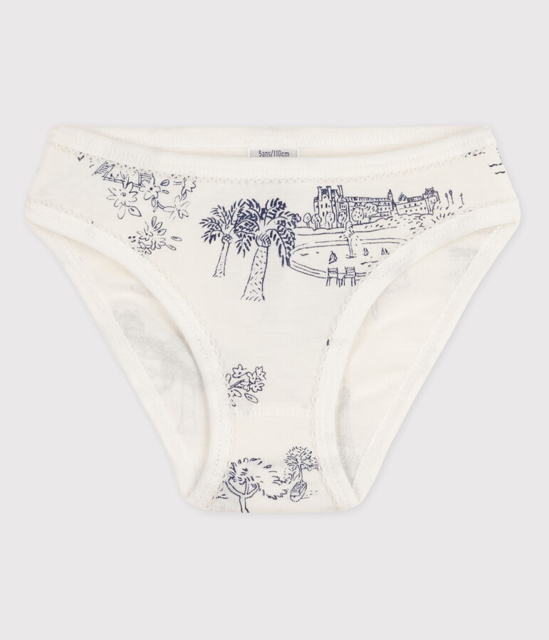 Girls' Cotton Briefs white/blue