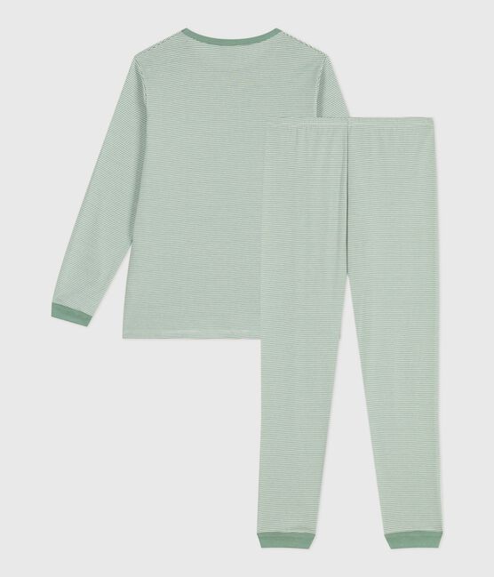 Children's stripy cotton pyjamas SAULE /MARSHMALLOW
